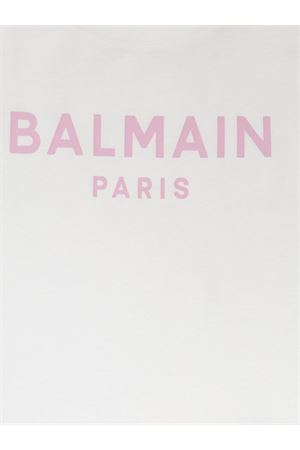 white cotton t-shirt BALMAIN PARIS KIDS | BY8C71Z3672100RS